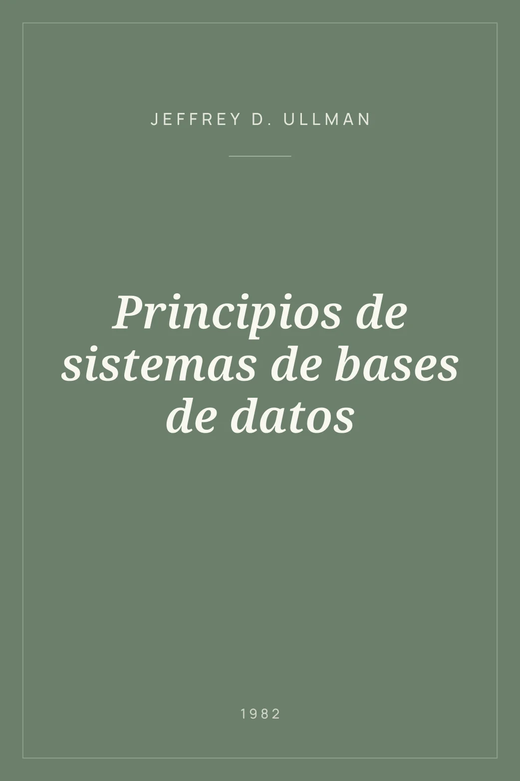 Portada de Principios de sistemas de bases de datos