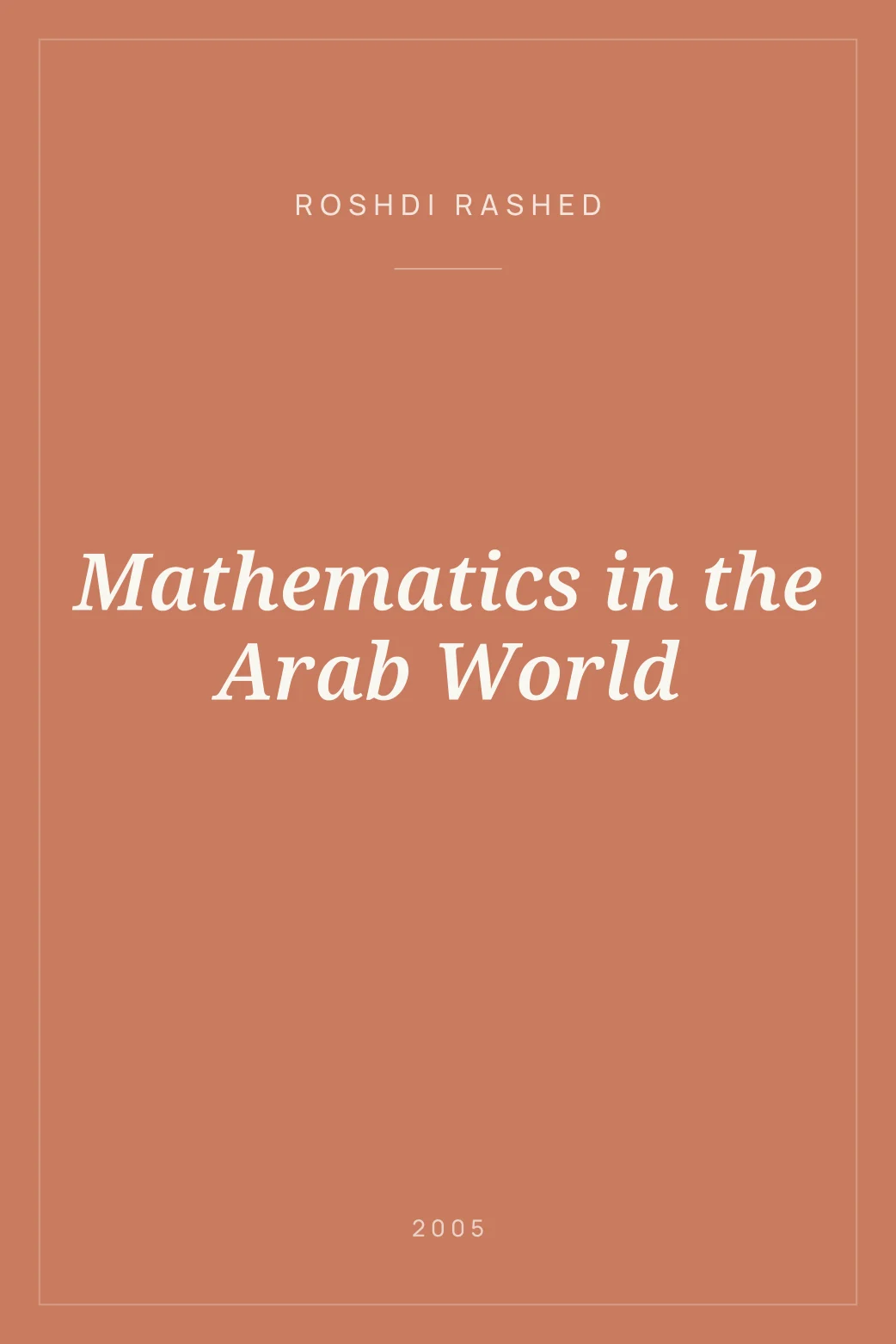 Portada de Mathematics in the Arab World