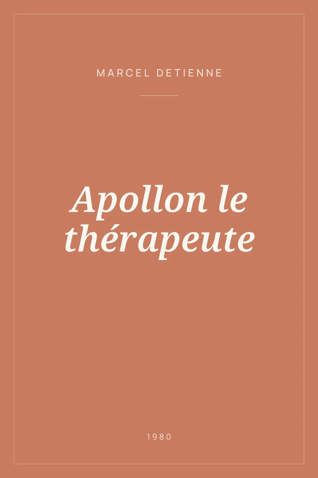 Portada de Apollon le thérapeute