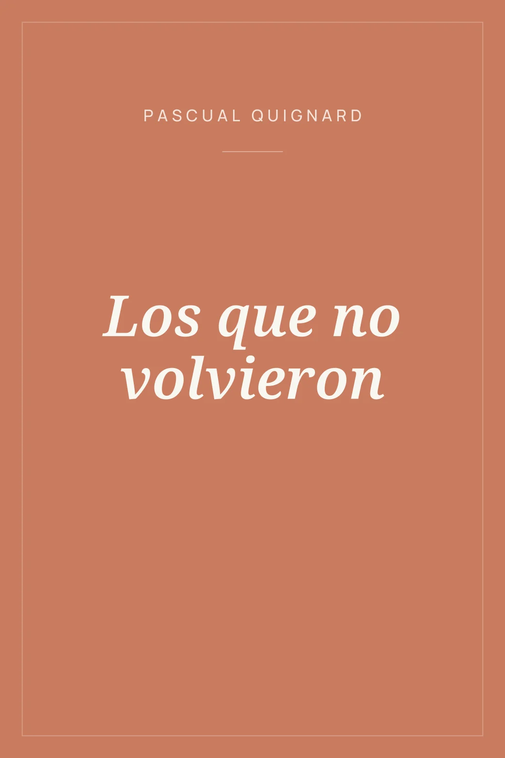 Portada de Los que no volvieron