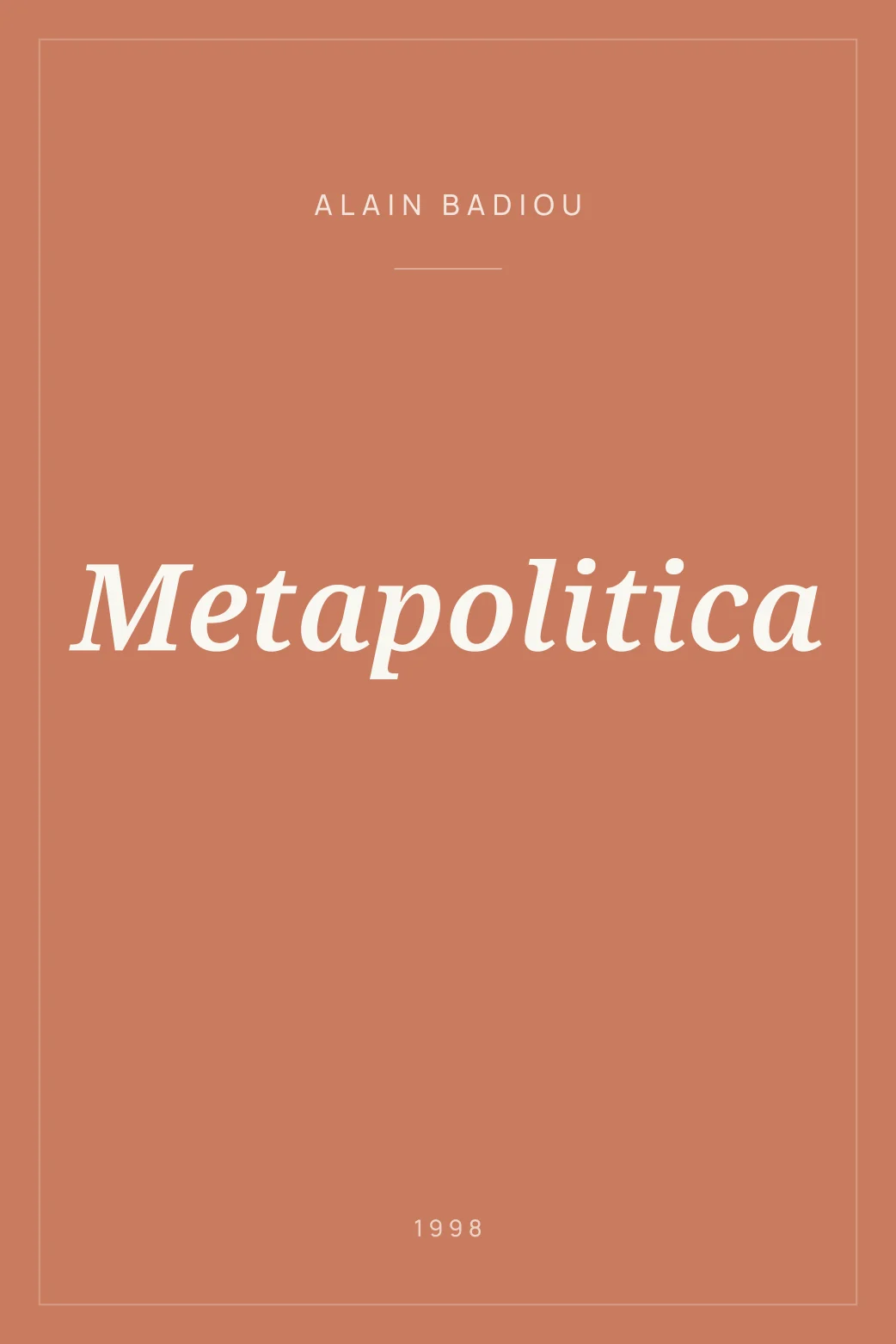 Portada de Metapolitica