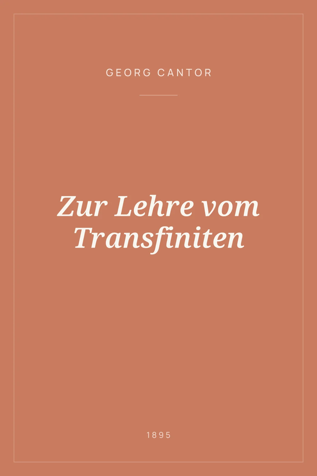 Portada de Zur Lehre vom Transfiniten