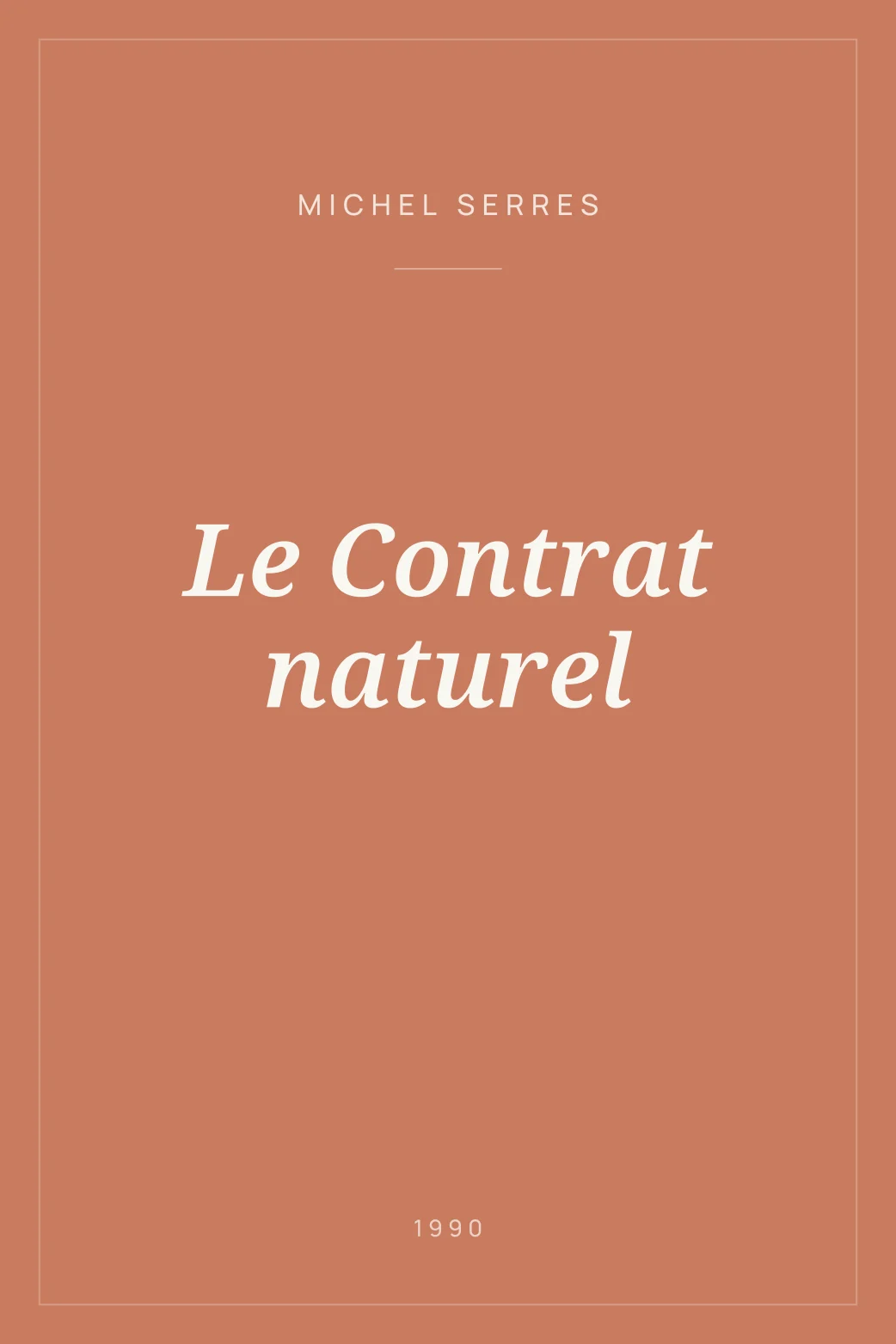 Portada de Le Contrat naturel