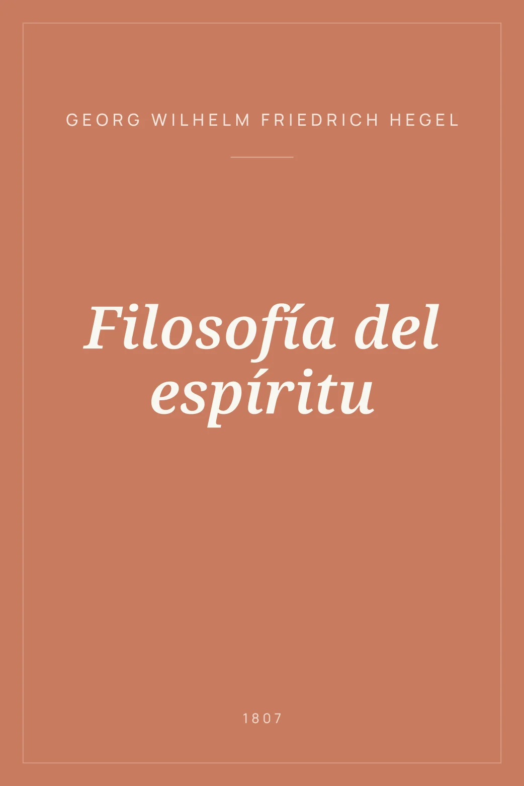 Portada de Filosofía del espíritu