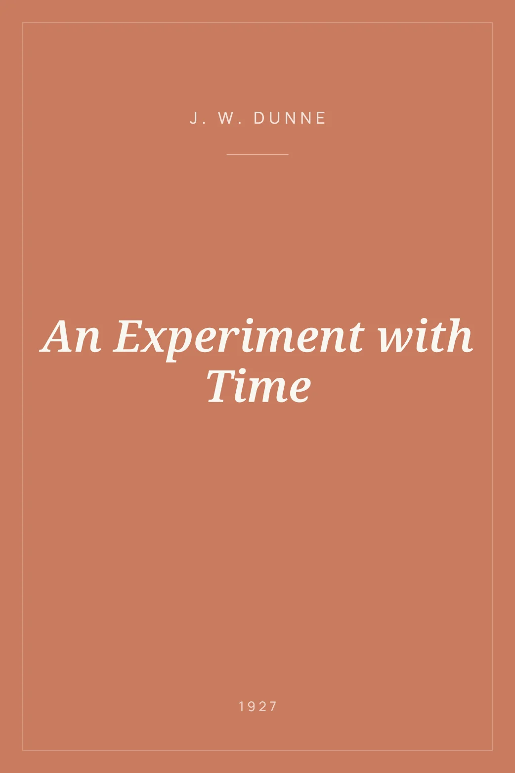 Portada de An Experiment with Time