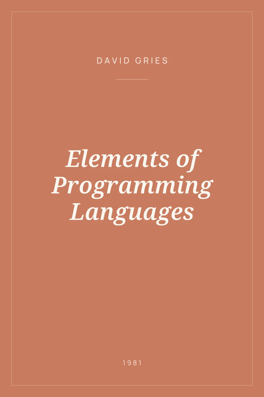 Portada de Elements of Programming Languages