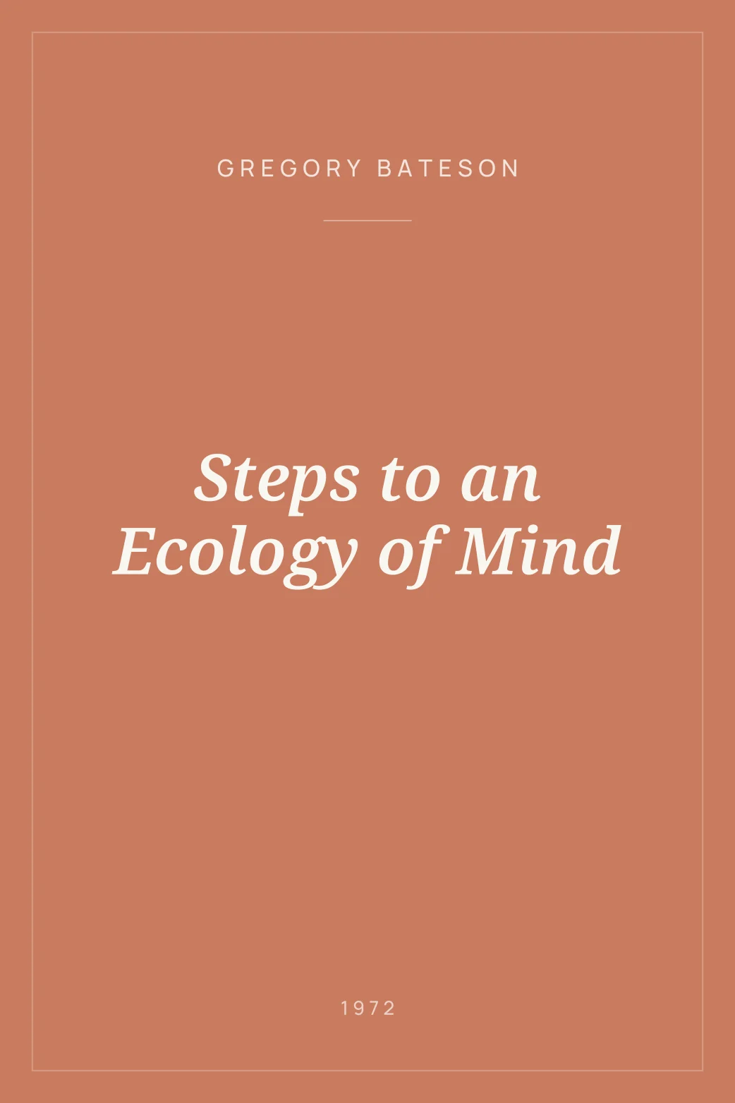 Portada de Steps to an Ecology of Mind