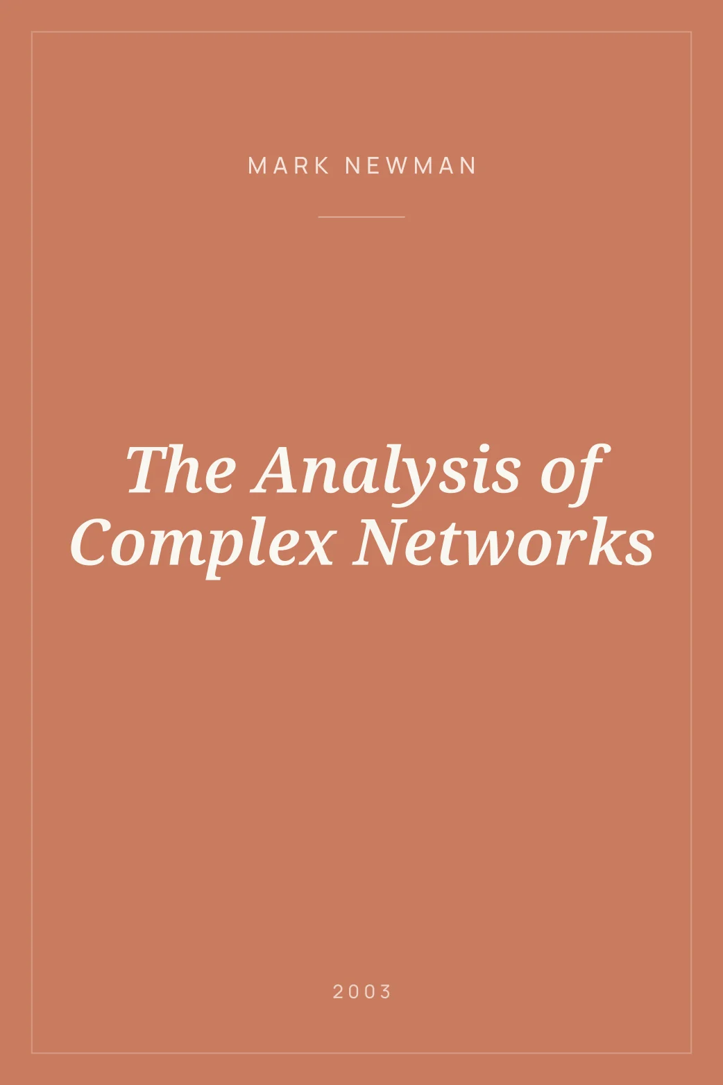 Portada de The Analysis of Complex Networks