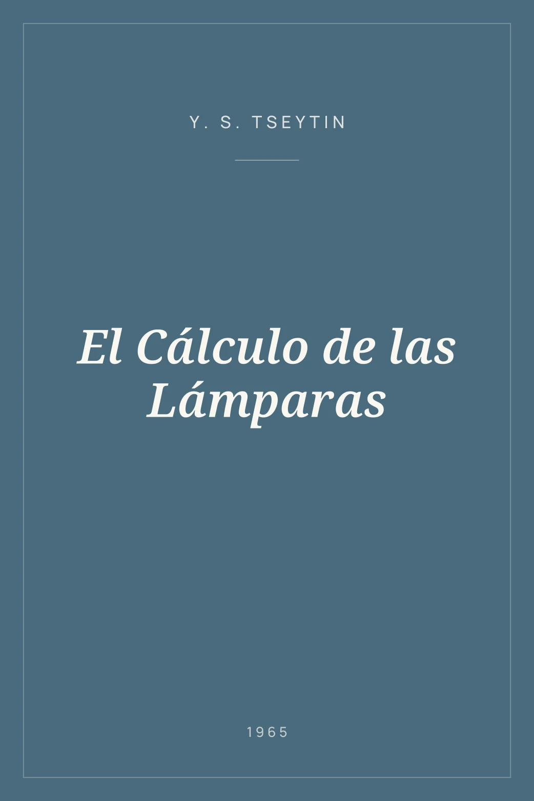 Portada de El Cálculo de las Lámparas