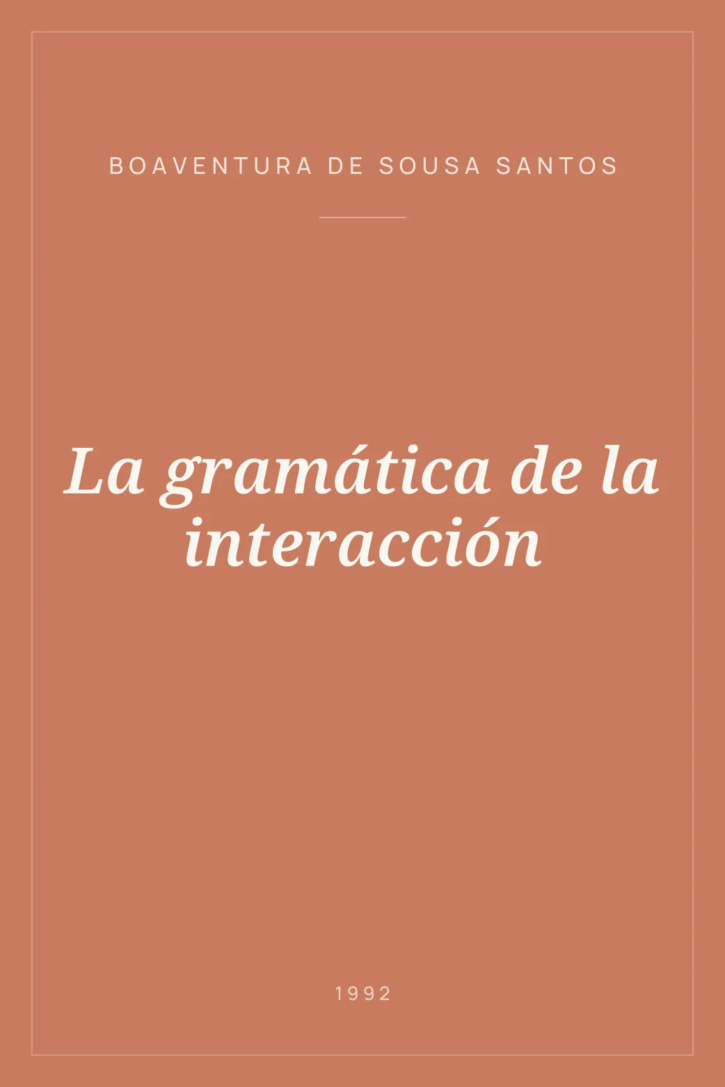 Portada de La gramática de la interacción