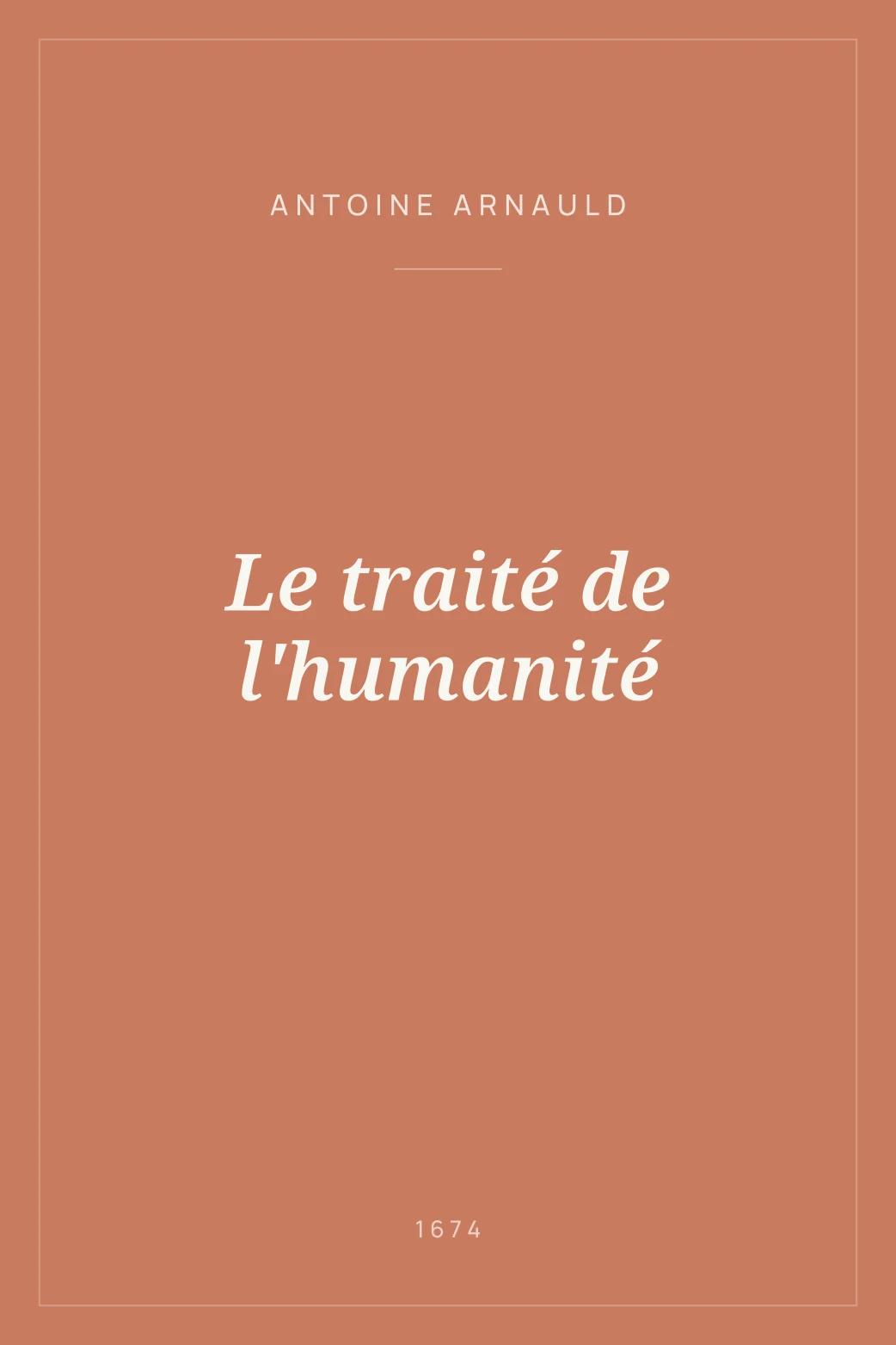 Portada de Le traité de l'humanité