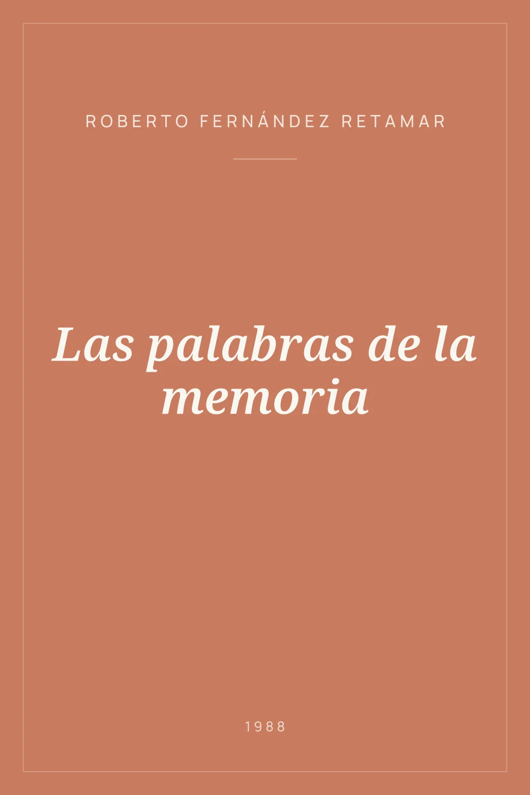 Portada de Las palabras de la memoria