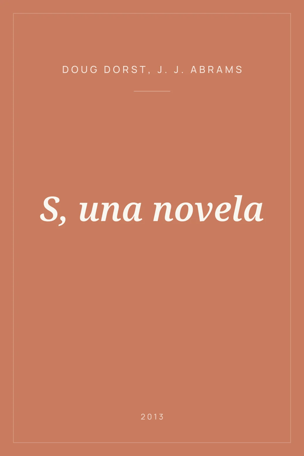 Portada de S, una novela