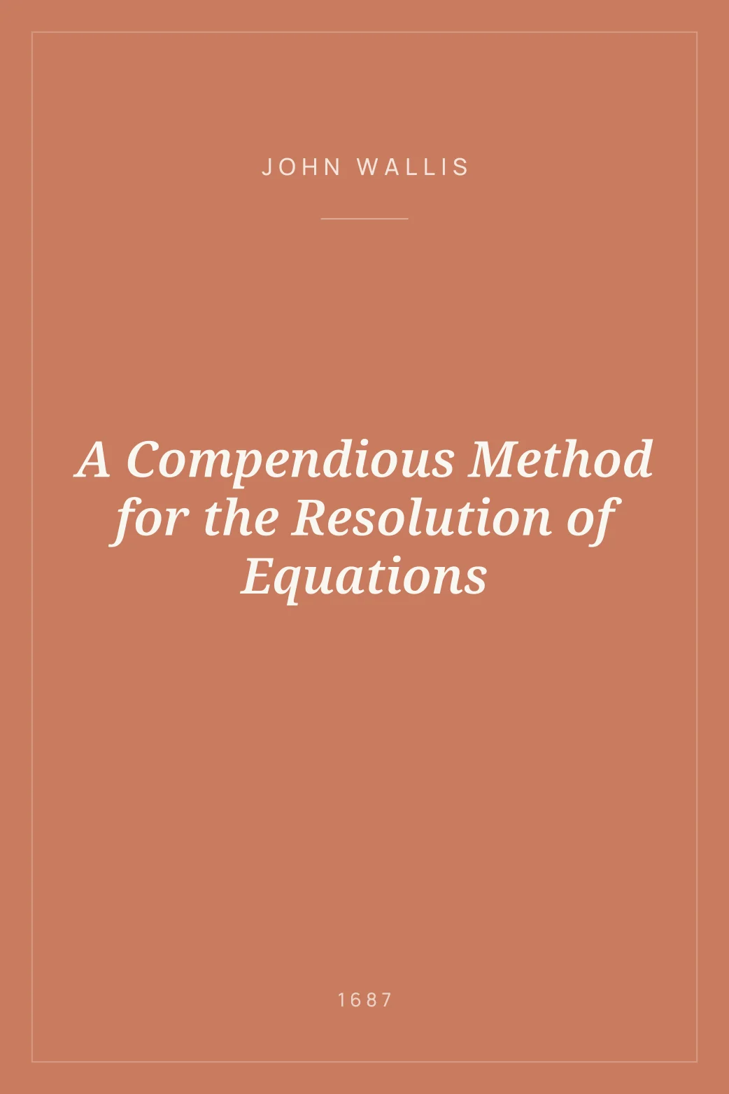 Portada de A Compendious Method for the Resolution of Equations