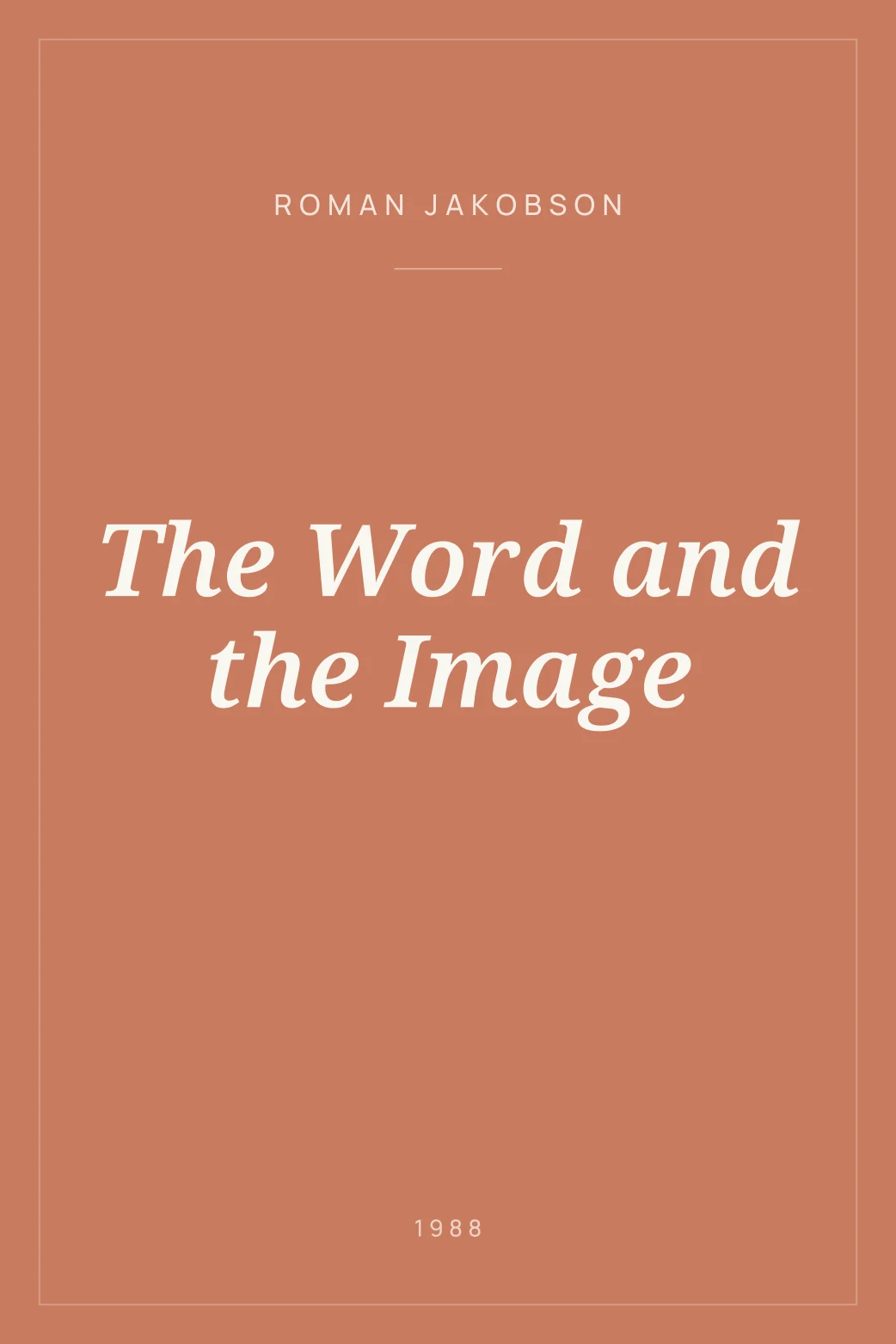 Portada de The Word and the Image