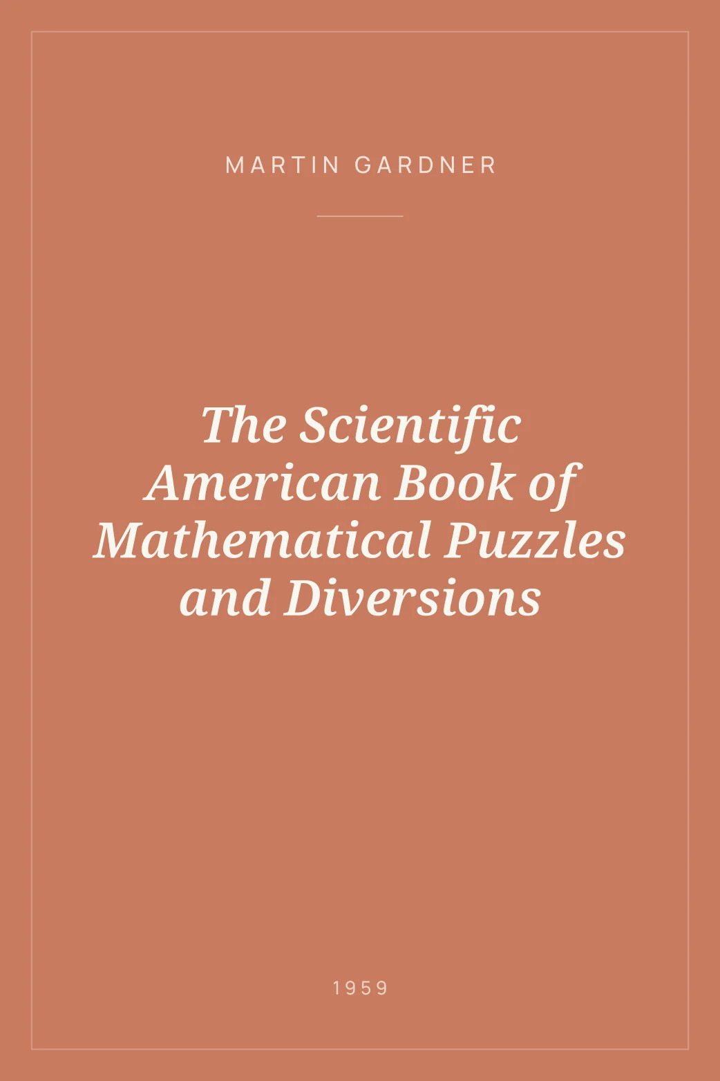 Portada de The Scientific American Book of Mathematical Puzzles and Diversions