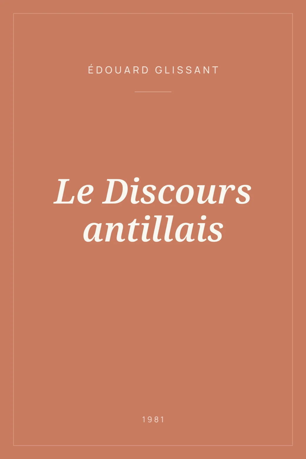Portada de Le Discours antillais