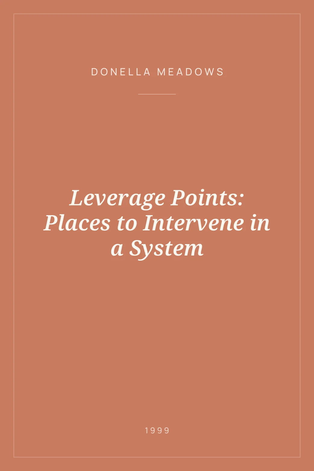 Portada de Leverage Points: Places to Intervene in a System