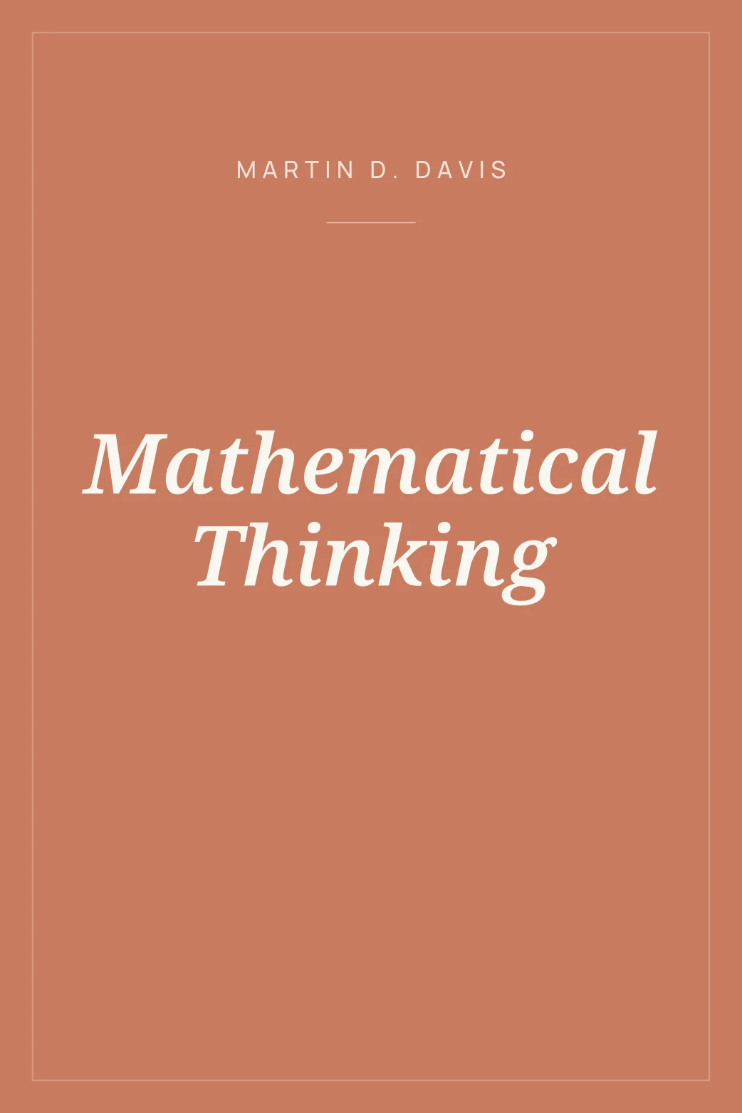 Portada de Mathematical Thinking