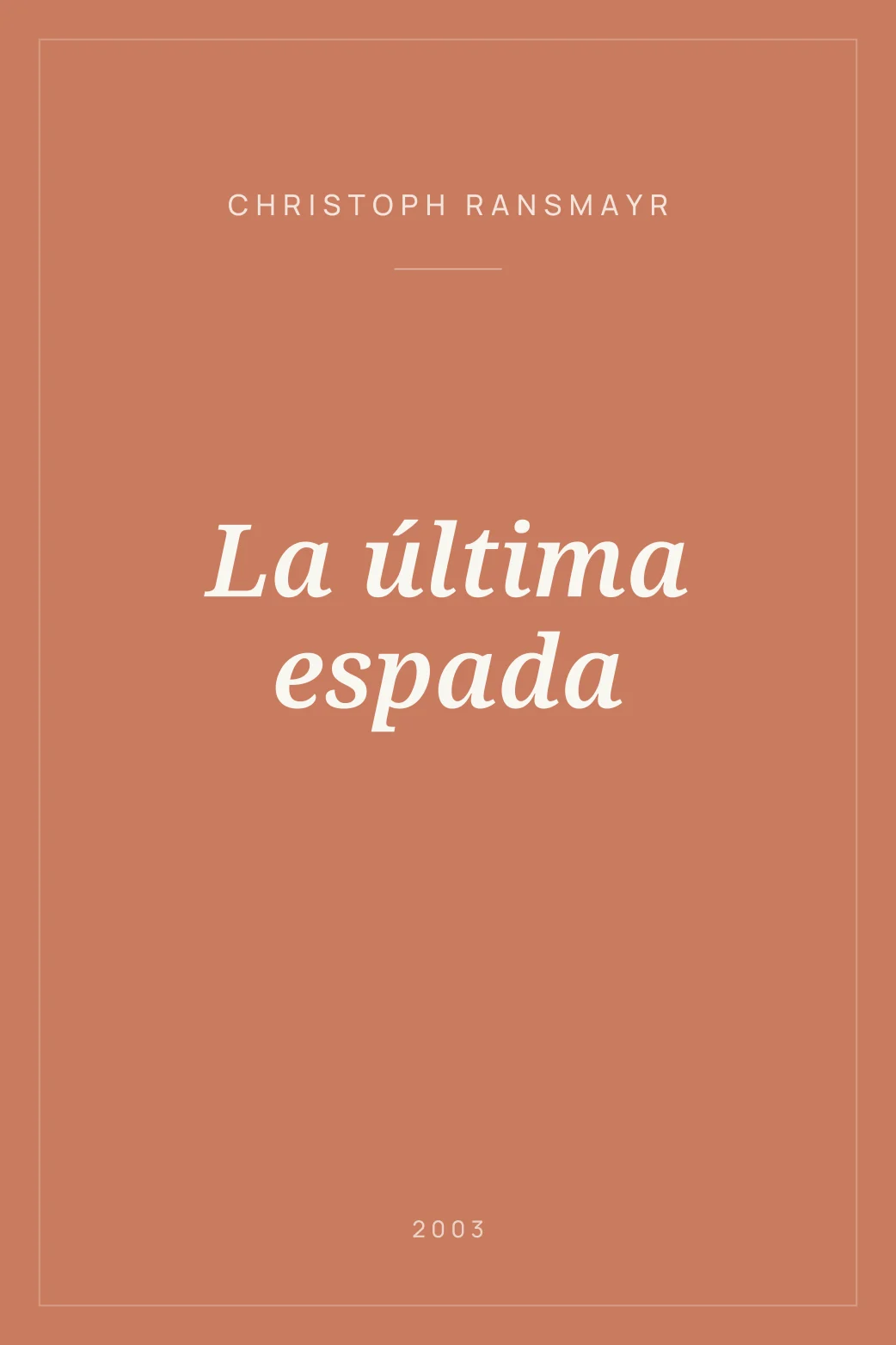 Portada de La última espada