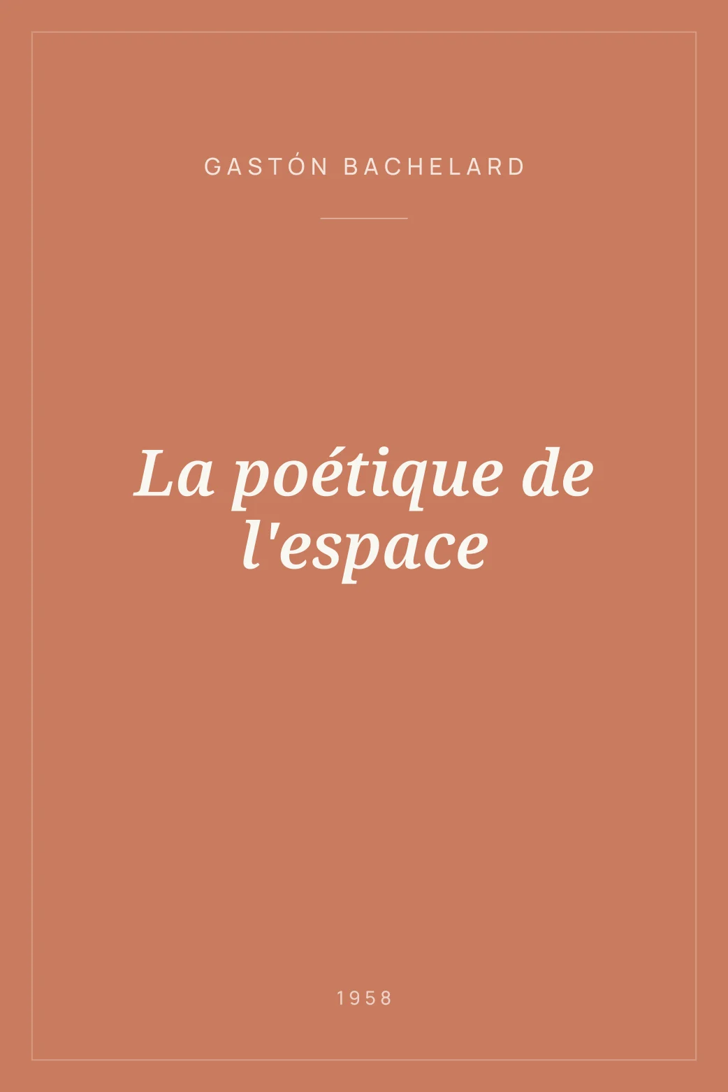 Portada de La poétique de l'espace