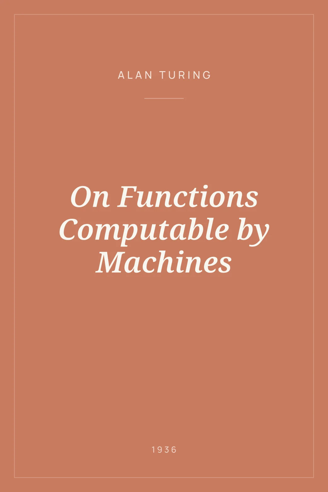 Portada de On Functions Computable by Machines