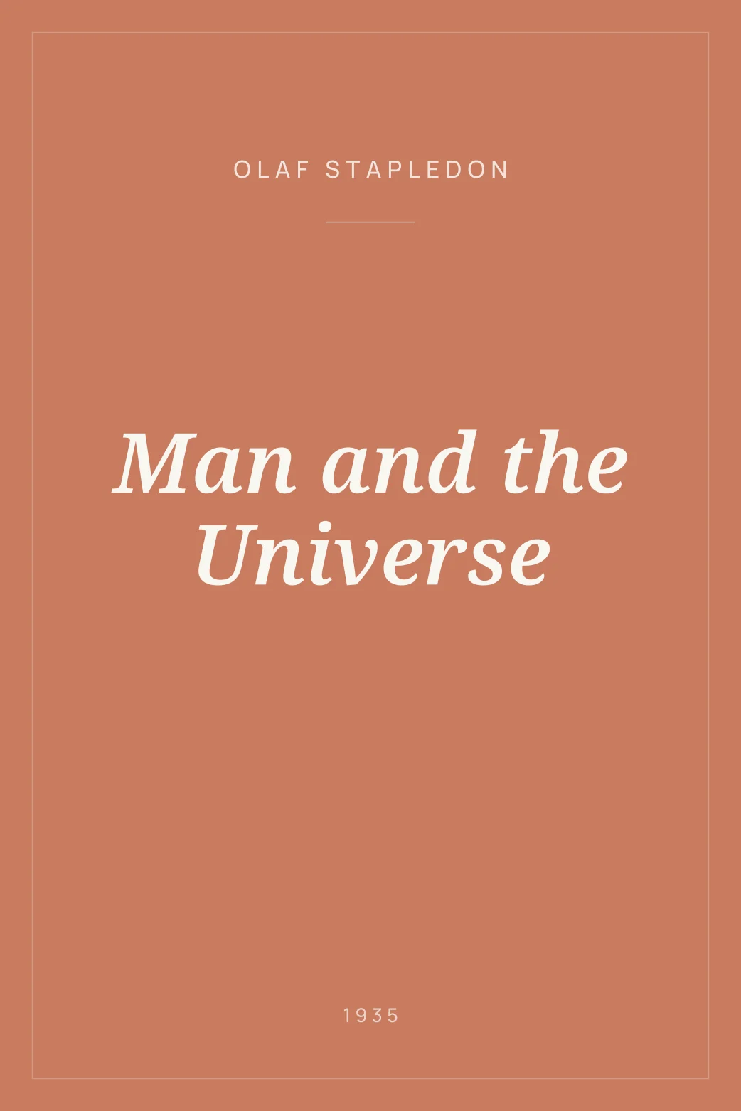 Portada de Man and the Universe