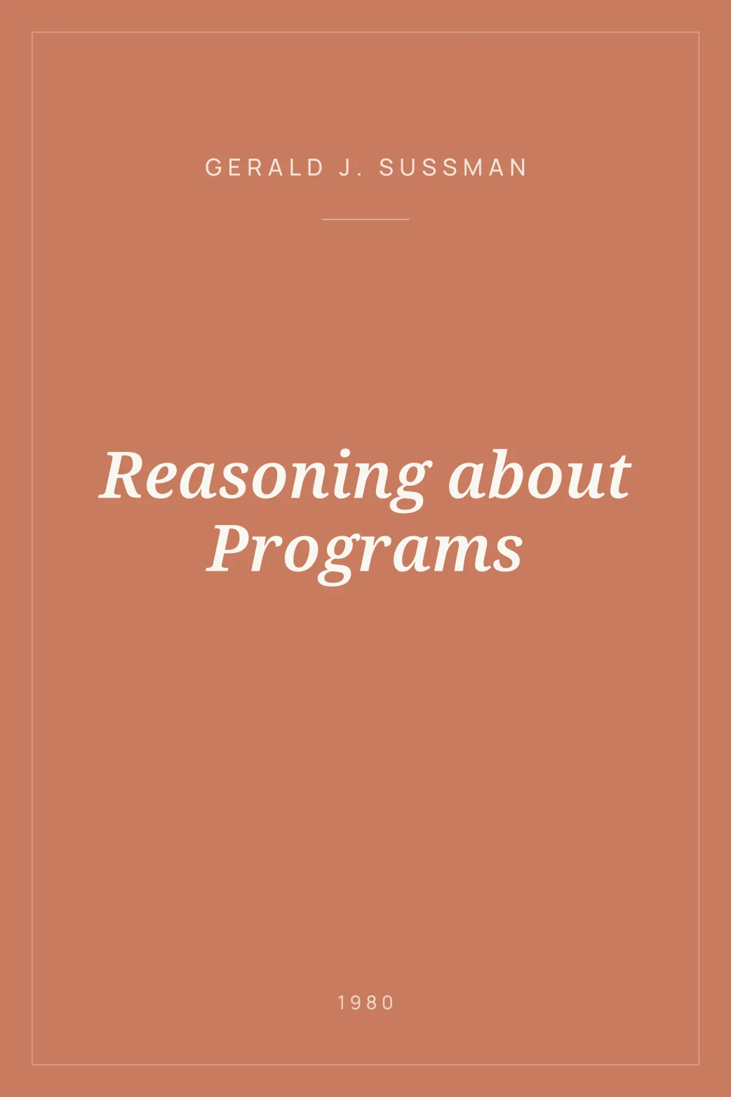 Portada de Reasoning about Programs