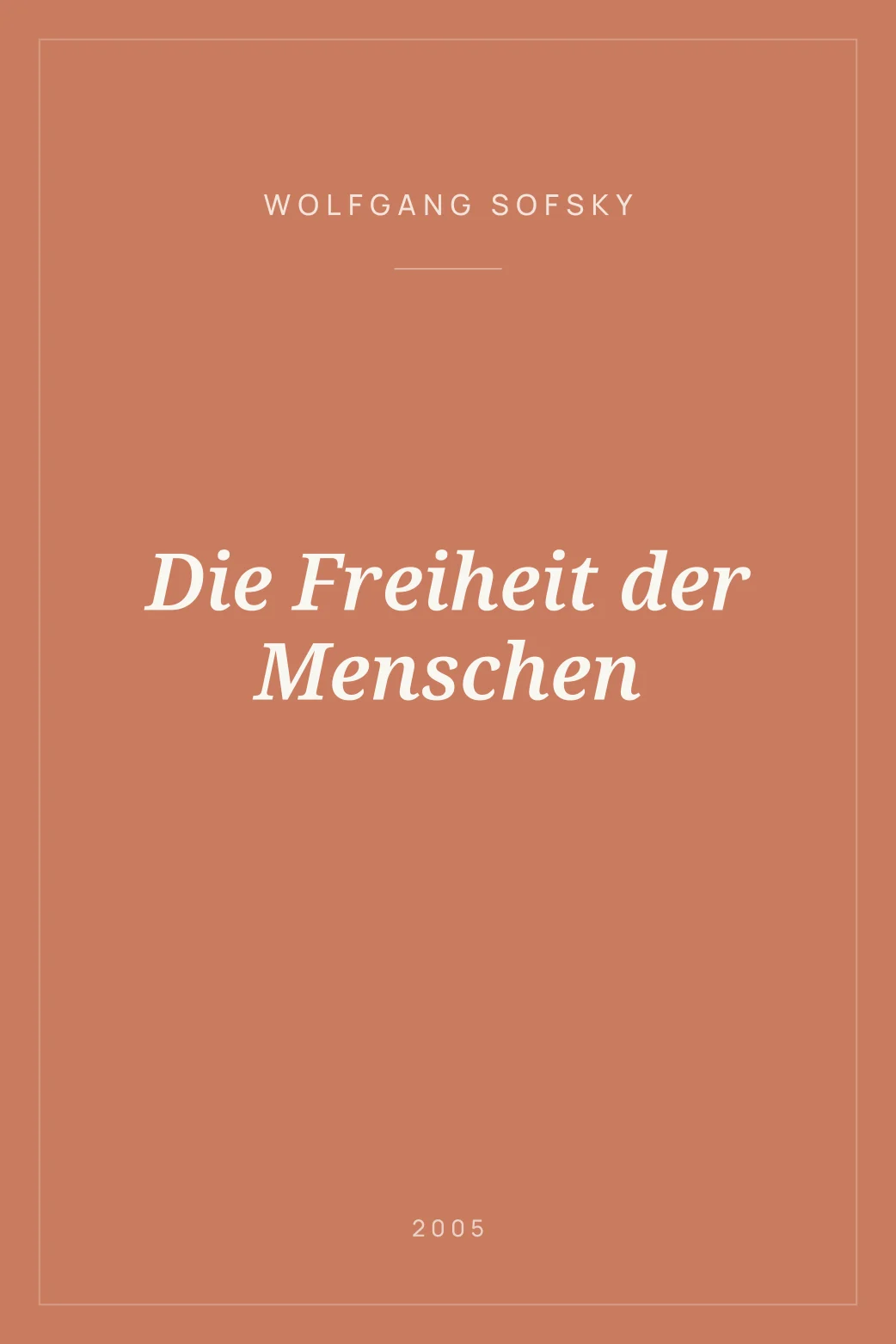Portada de Die Freiheit der Menschen