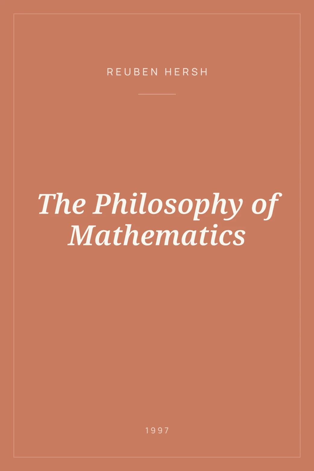 Portada de The Philosophy of Mathematics