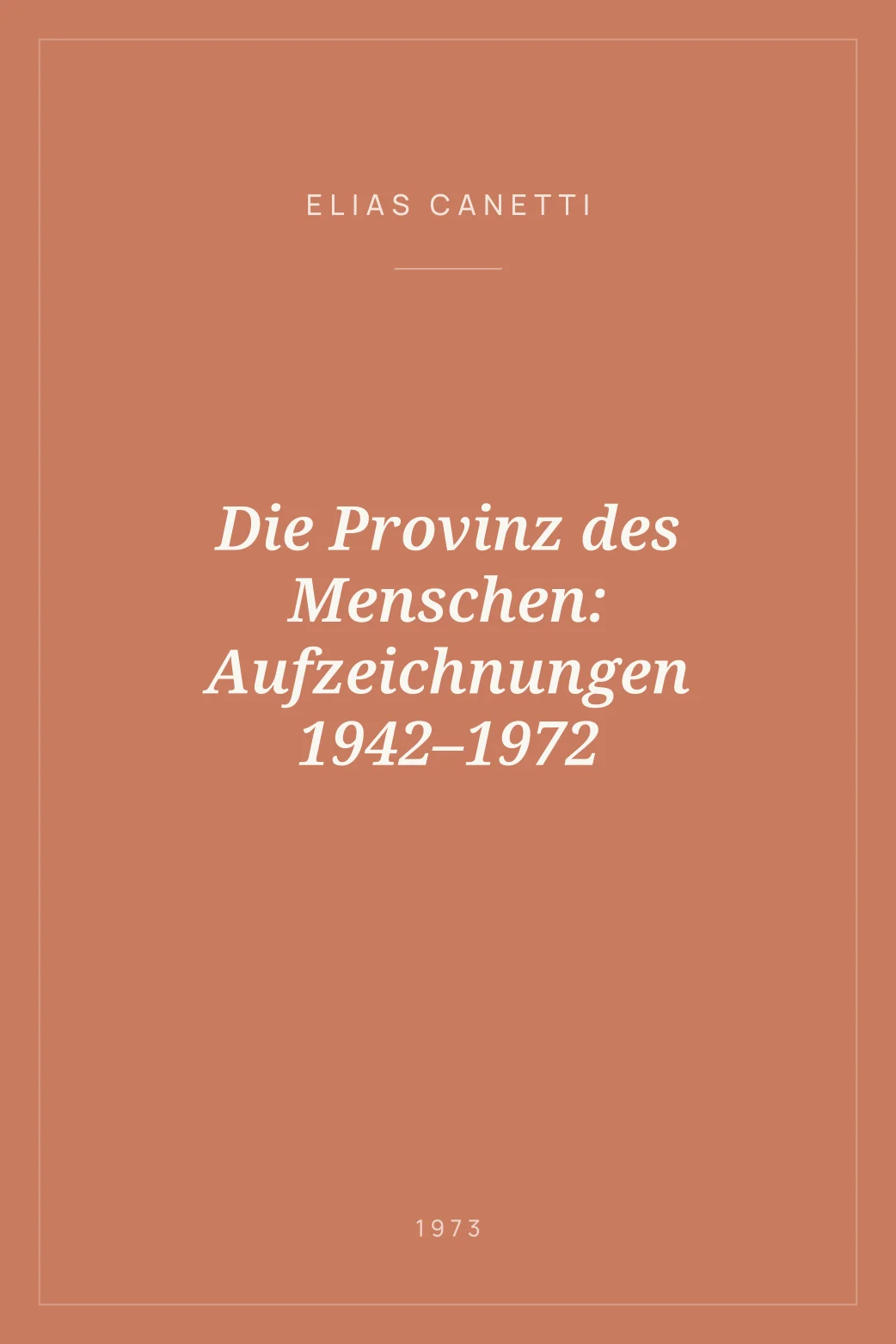 Portada de Die Provinz des Menschen: Aufzeichnungen 1942–1972