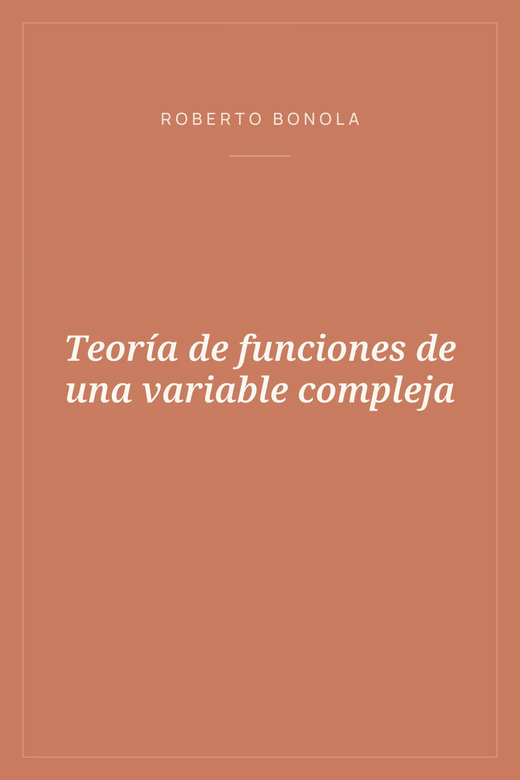 Portada de Teoría de funciones de una variable compleja