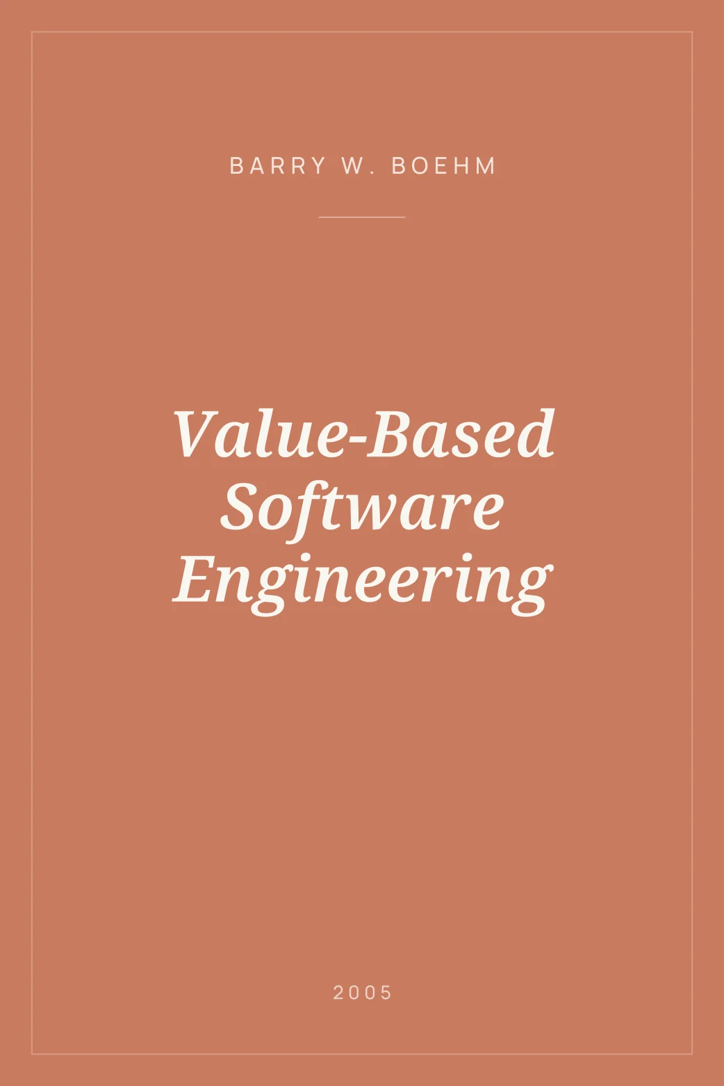 Portada de Value-Based Software Engineering