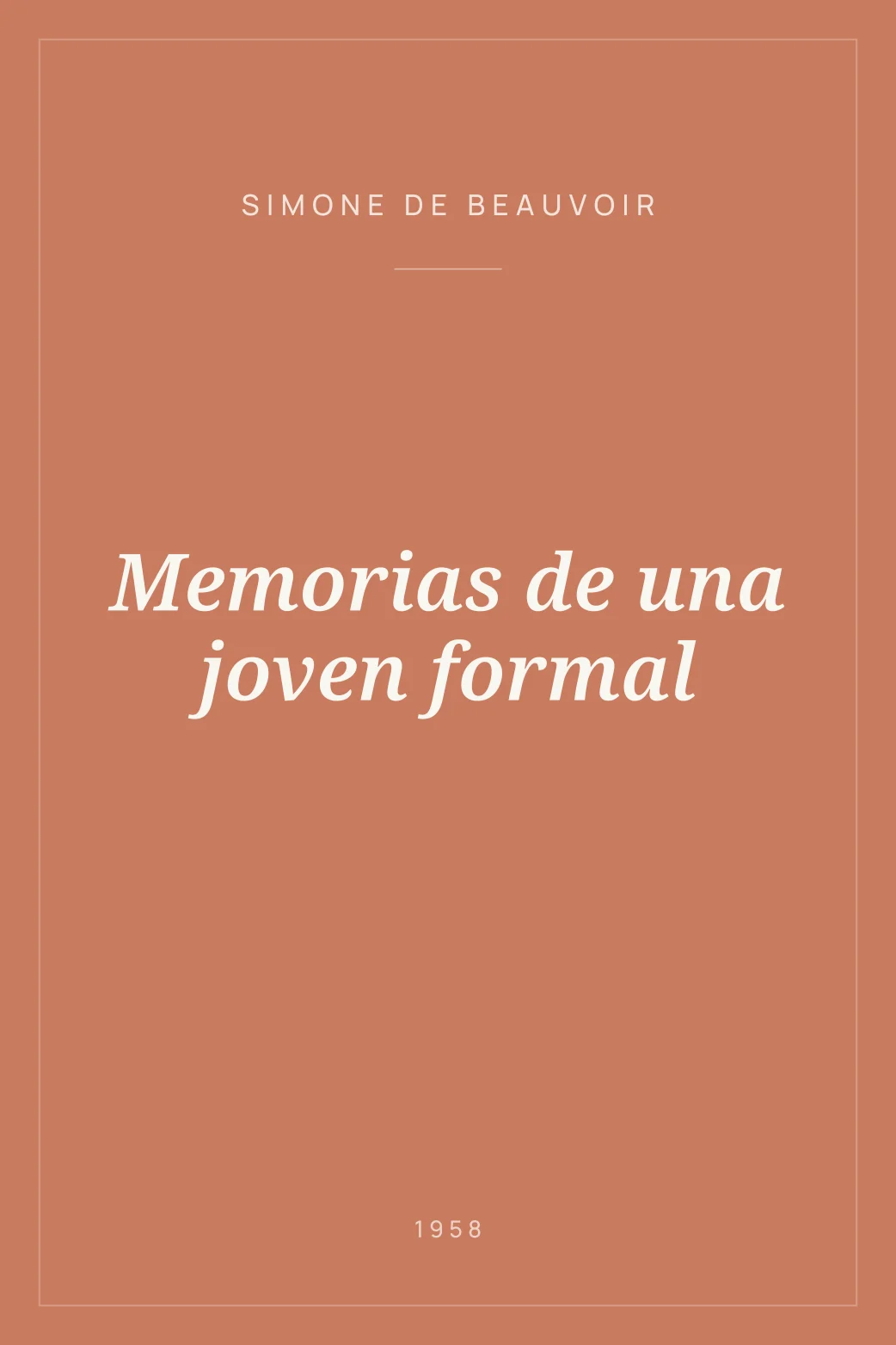 Portada de Memorias de una joven formal