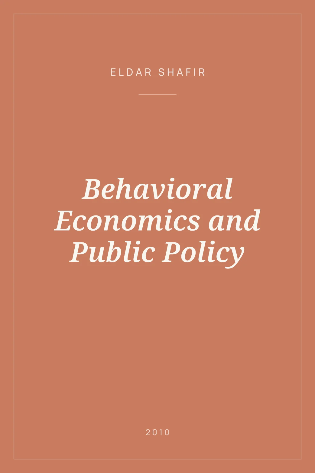 Portada de Behavioral Economics and Public Policy