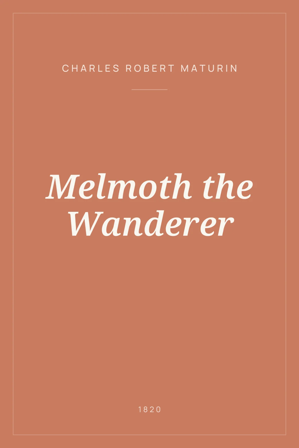 Portada de Melmoth the Wanderer