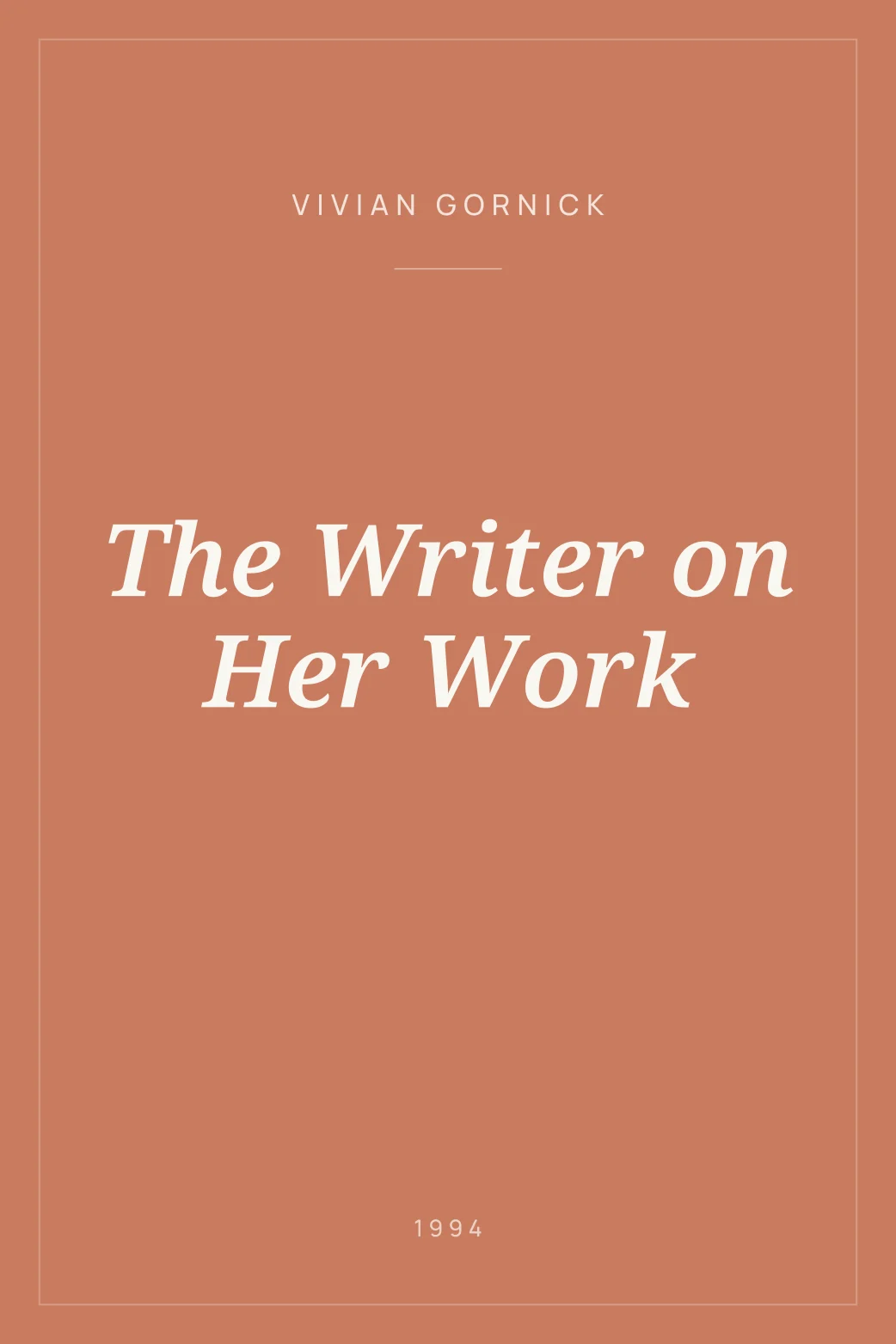 Portada de The Writer on Her Work