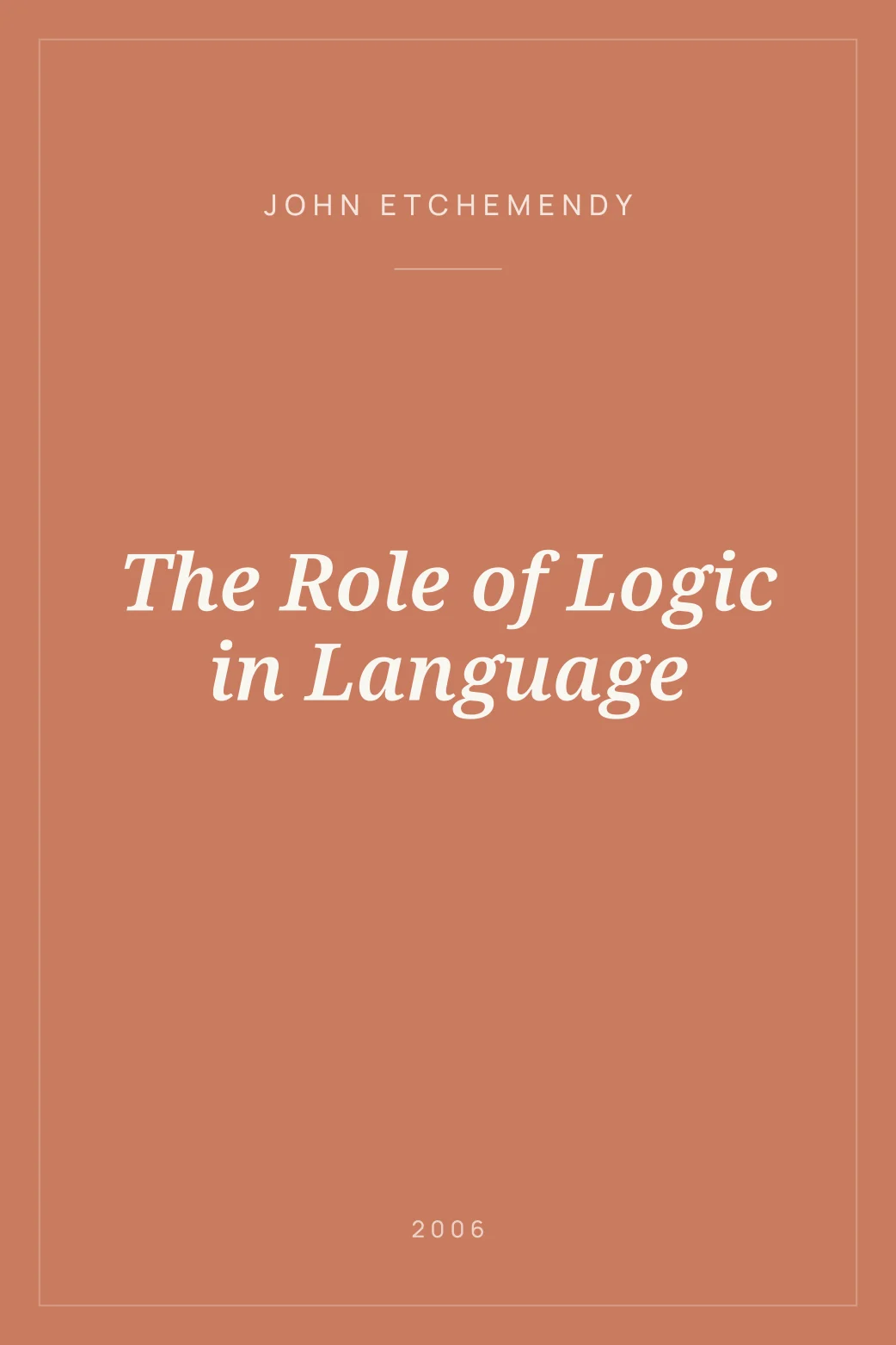 Portada de The Role of Logic in Language