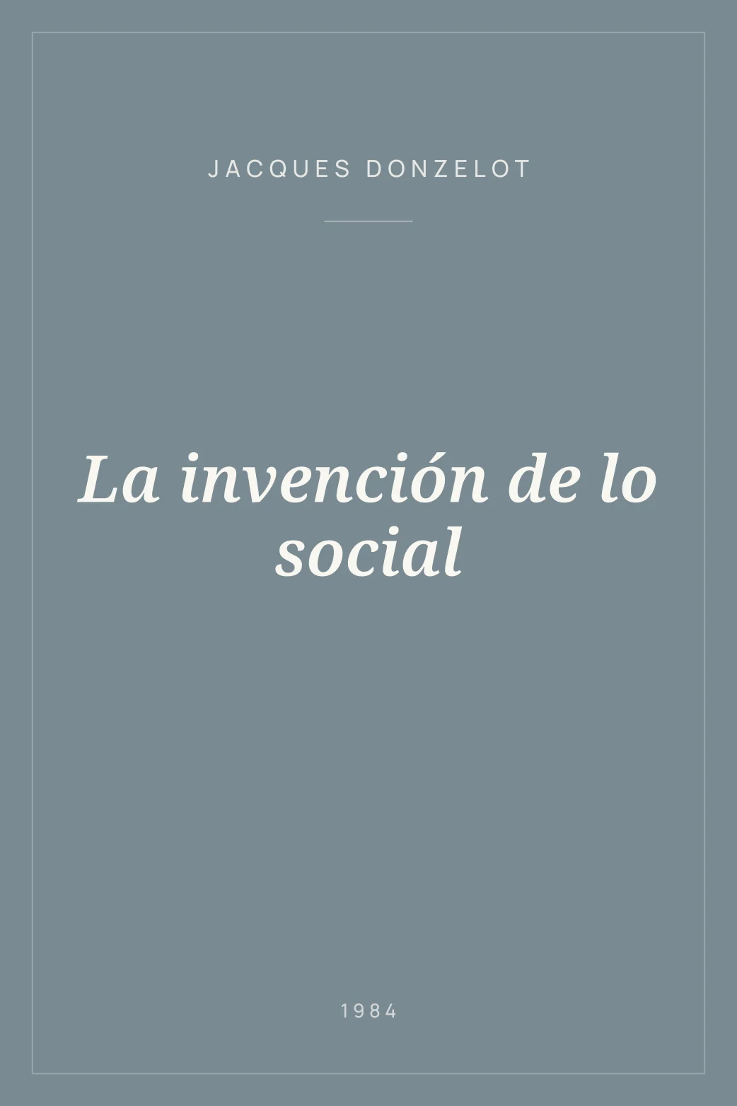 Portada de La invención de lo social