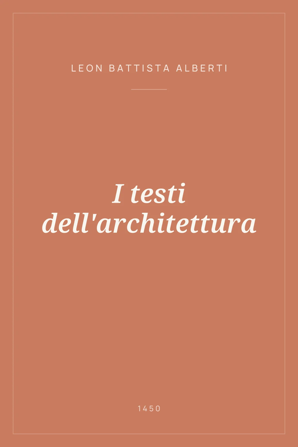 Portada de I testi dell'architettura