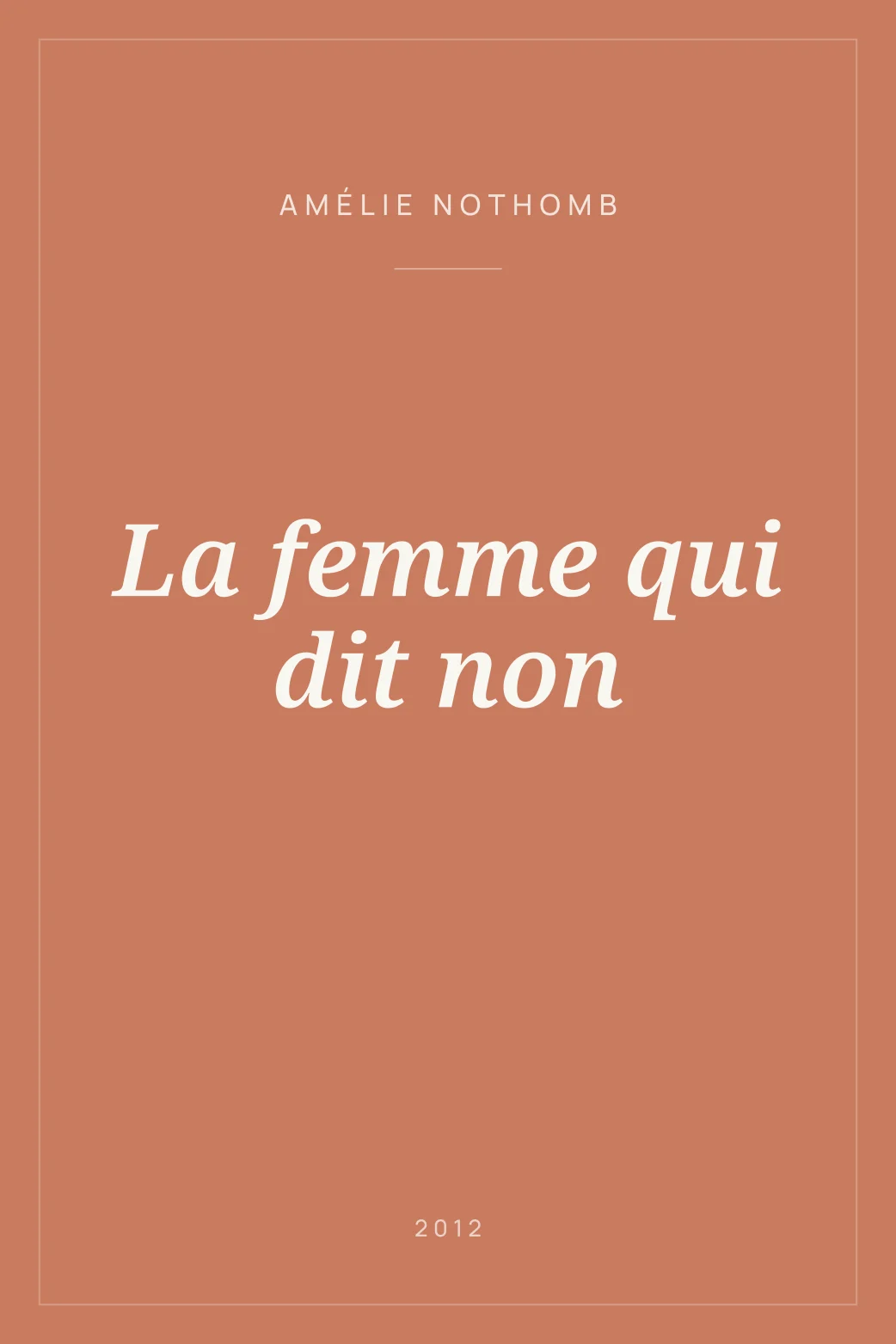 Portada de La femme qui dit non