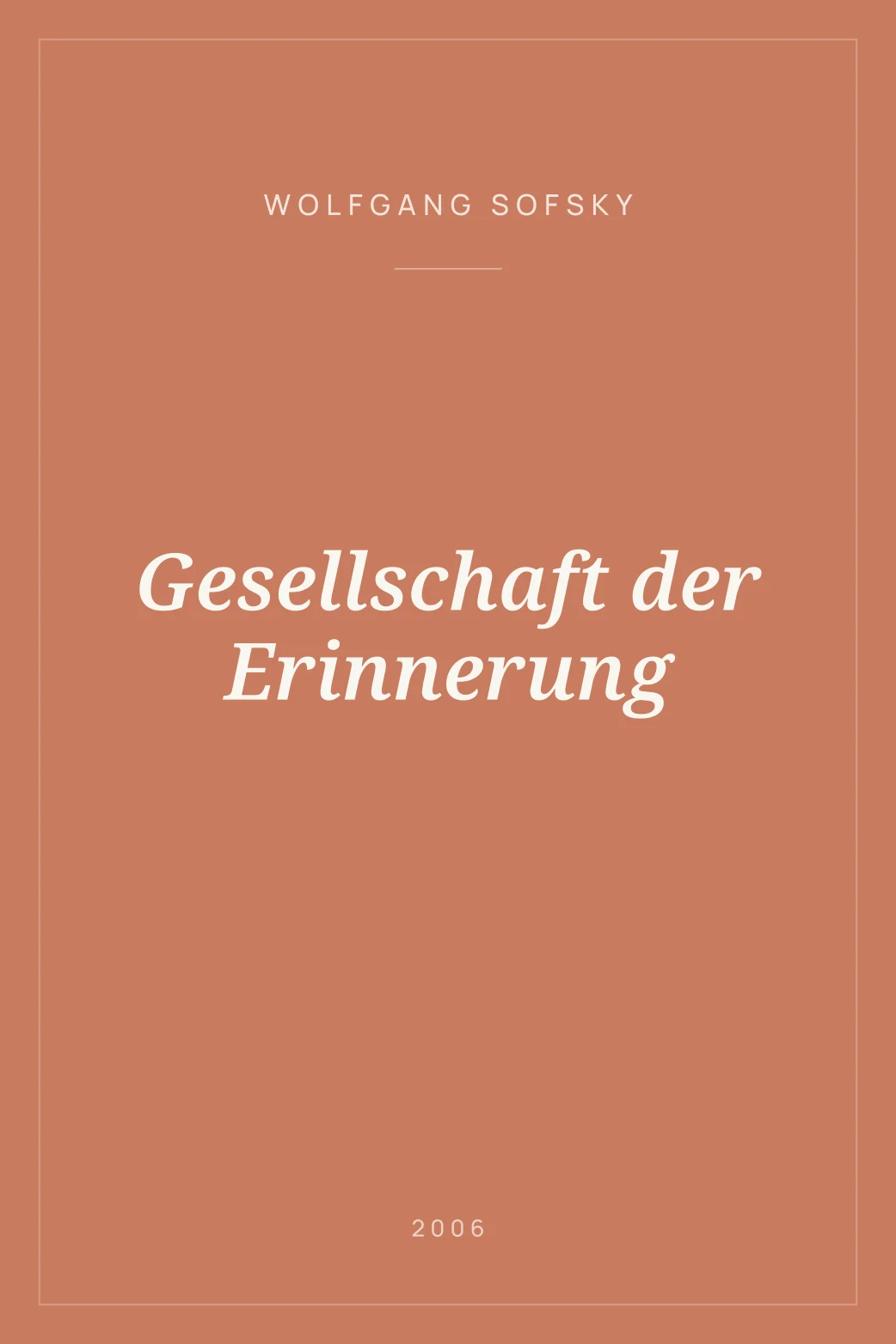 Portada de Gesellschaft der Erinnerung