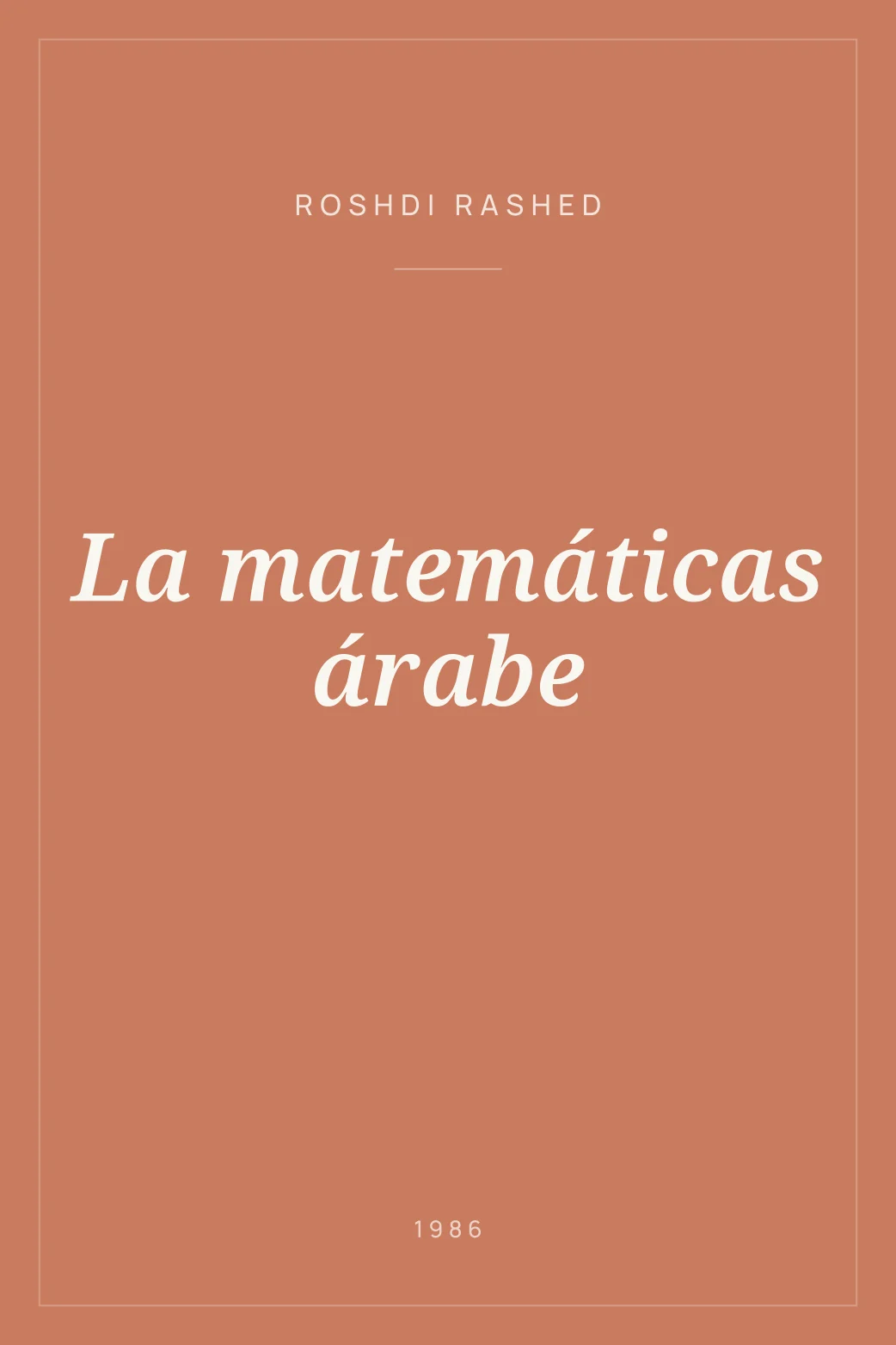 Portada de La matemáticas árabe