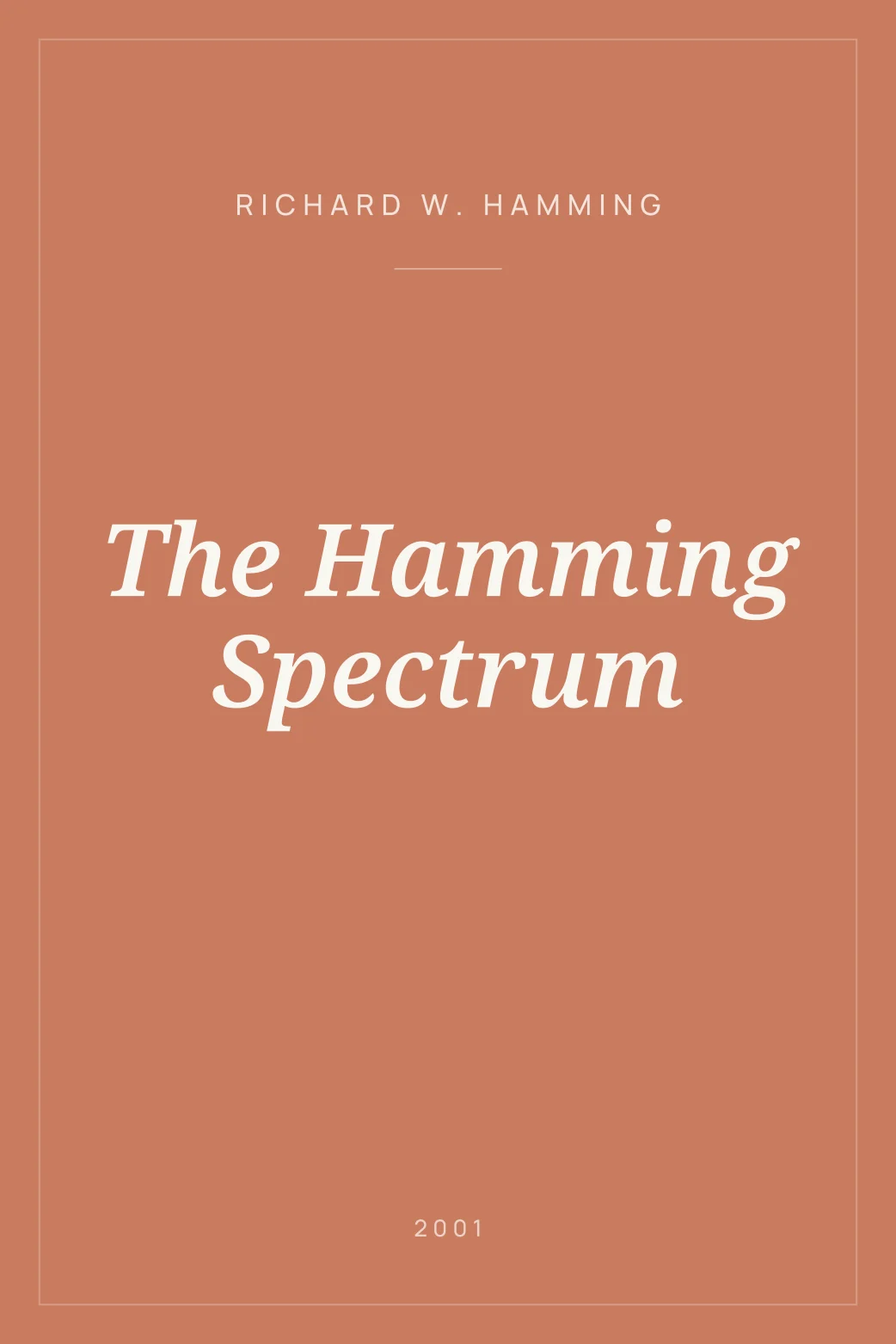 Portada de The Hamming Spectrum