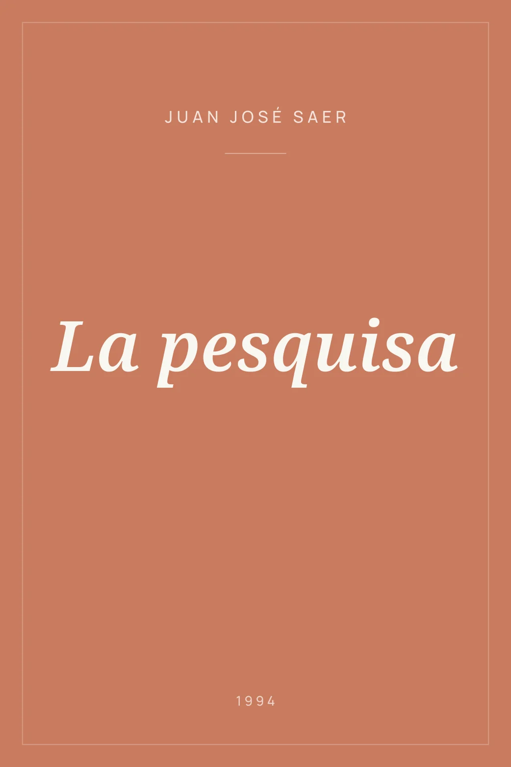 Portada de La pesquisa