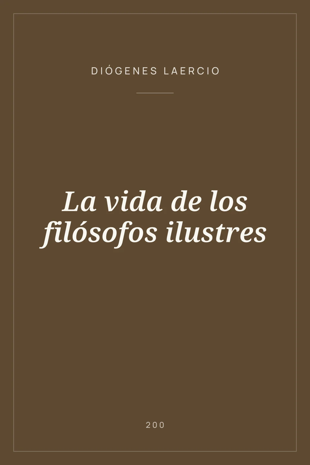 Portada de La vida de los filósofos ilustres
