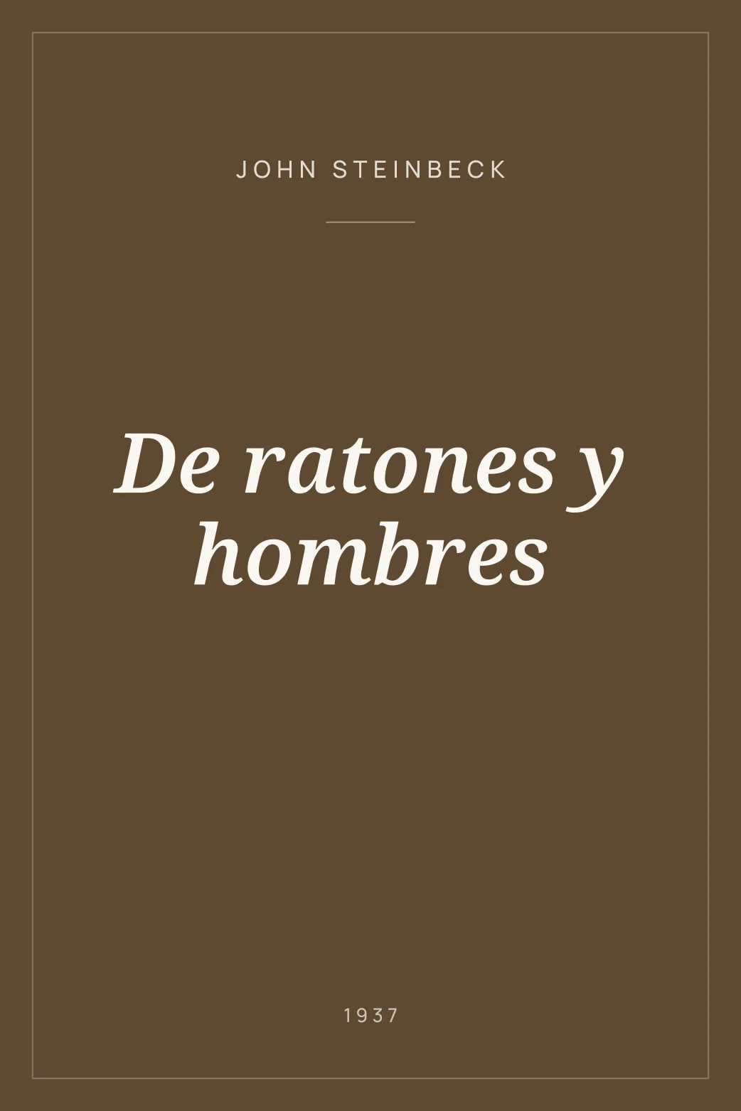 Portada de De ratones y hombres