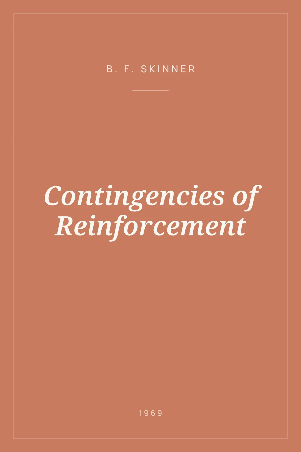 Portada de Contingencies of Reinforcement