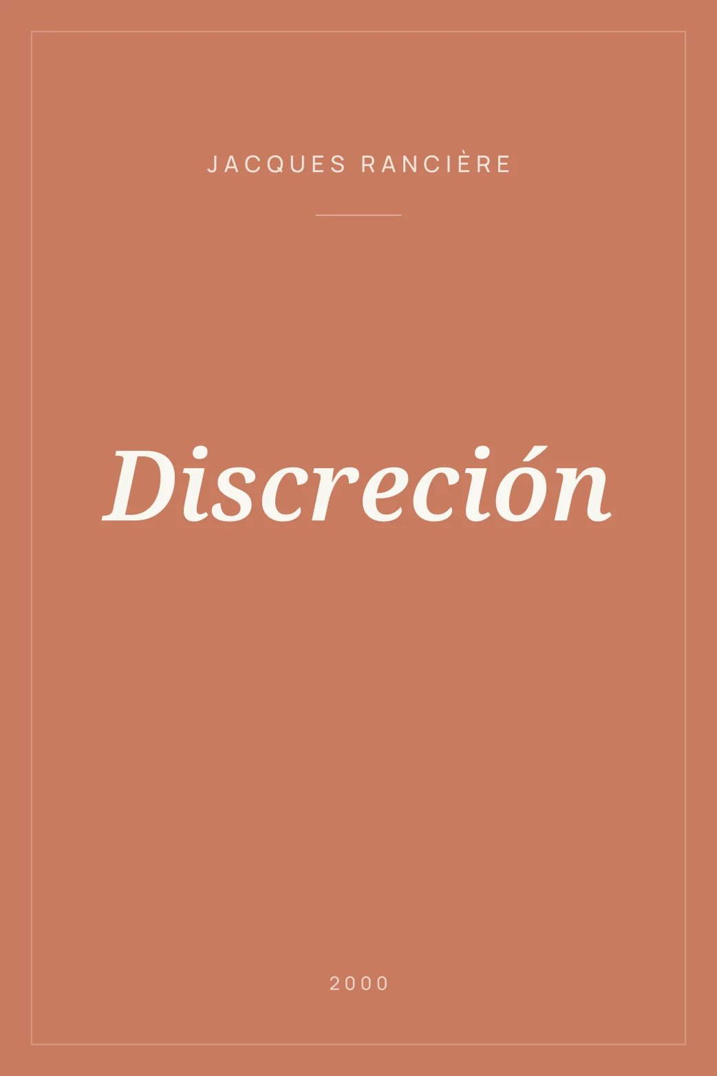 Portada de Discreción