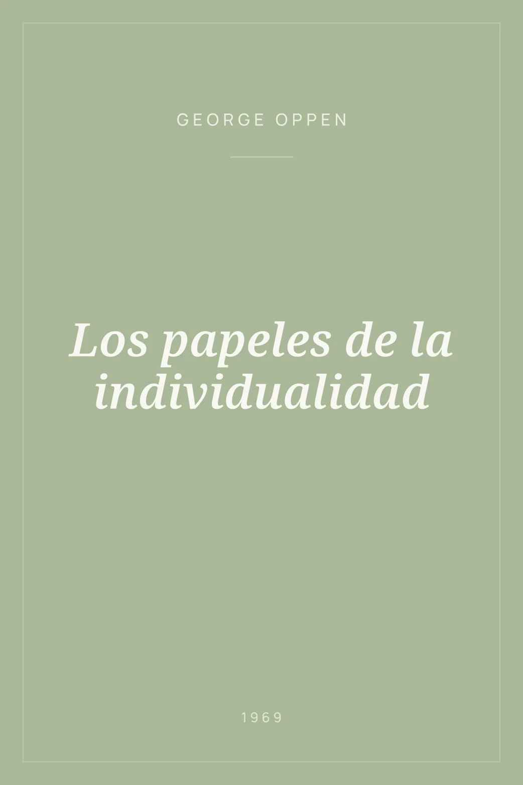 Portada de Los papeles de la individualidad